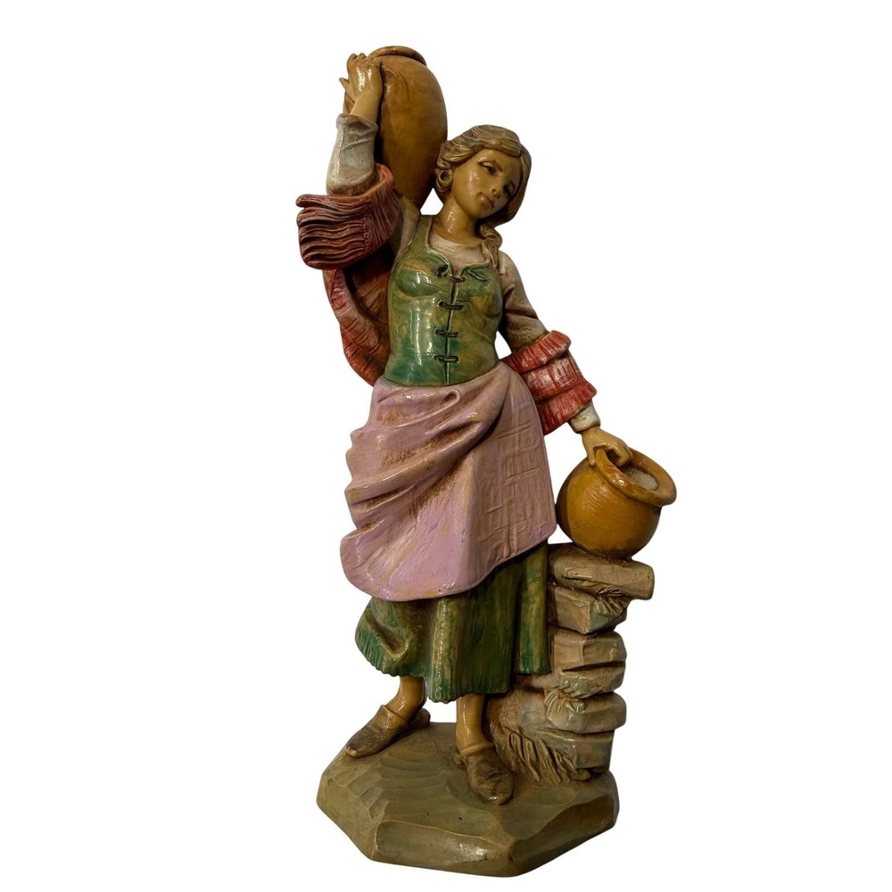 Rare Fontanini Roman Simonetti Italy 1996 Woman w/ water Figurine 7.5 In Scale
